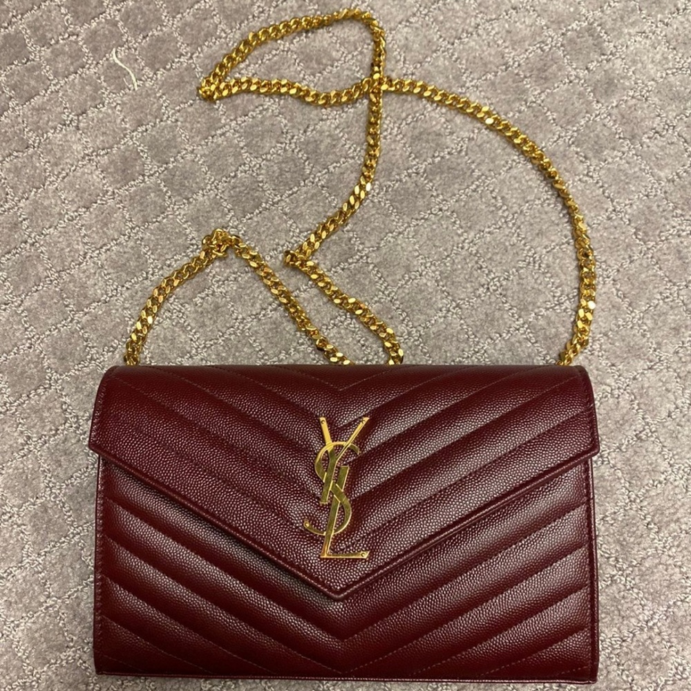 Ysl WOC , authentic , as new color burgundy ( rouge legion)